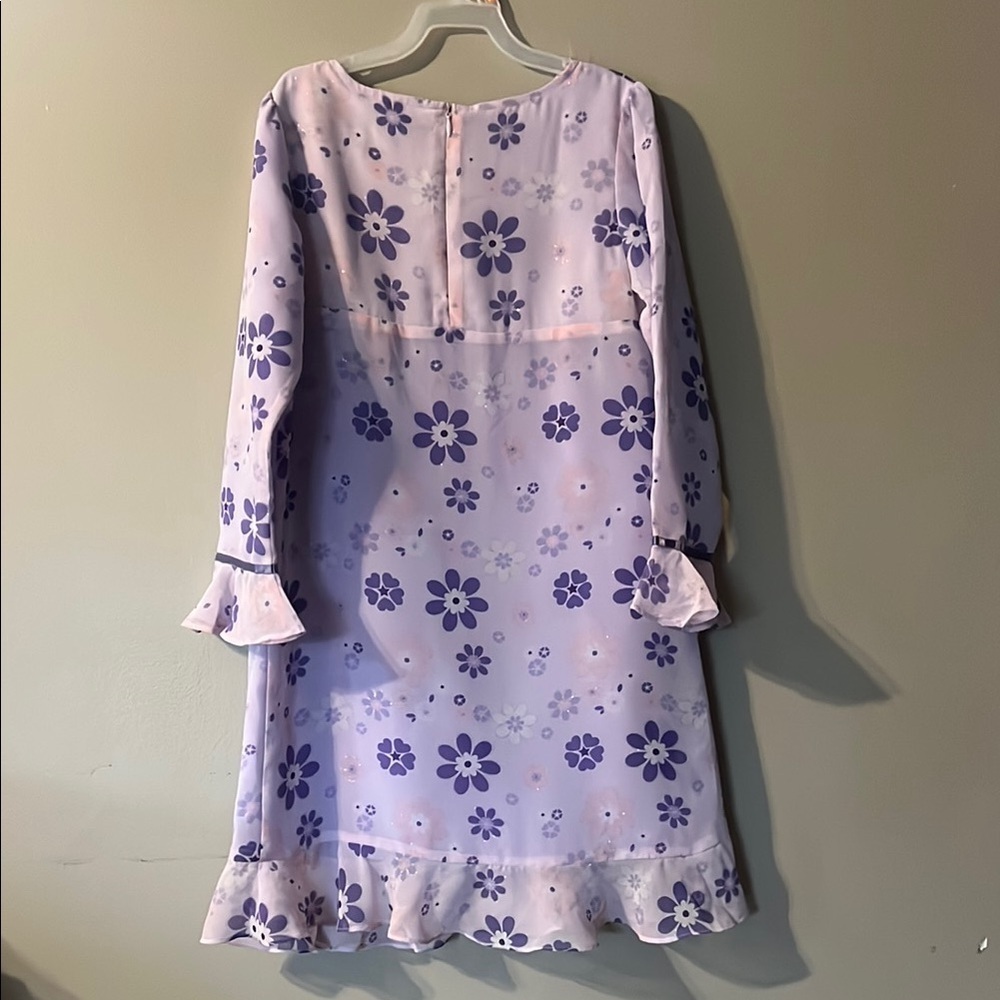 Floral Kids Dress in Purple and White - Picture 6 of 8